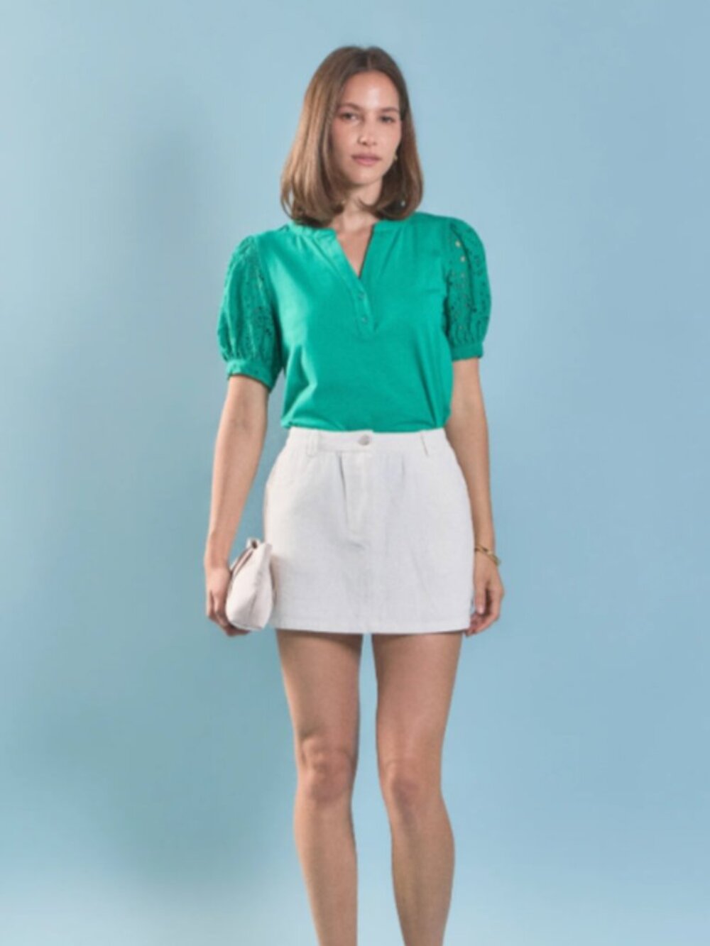 English Factory - Mixed Media Poplin Blouse